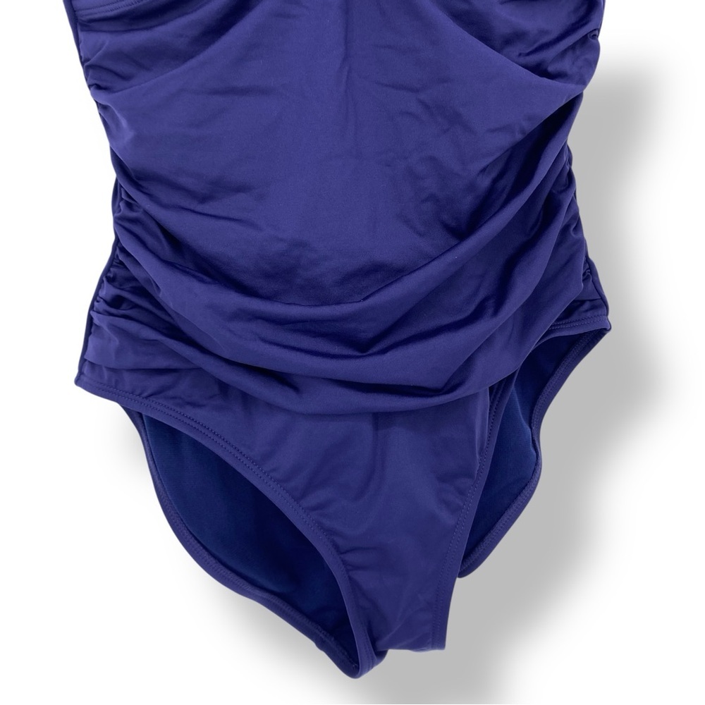 Liz Claiborne Navy Blue One Piece Swimsuit with Ruffled Straps - Picture 5 of 13
